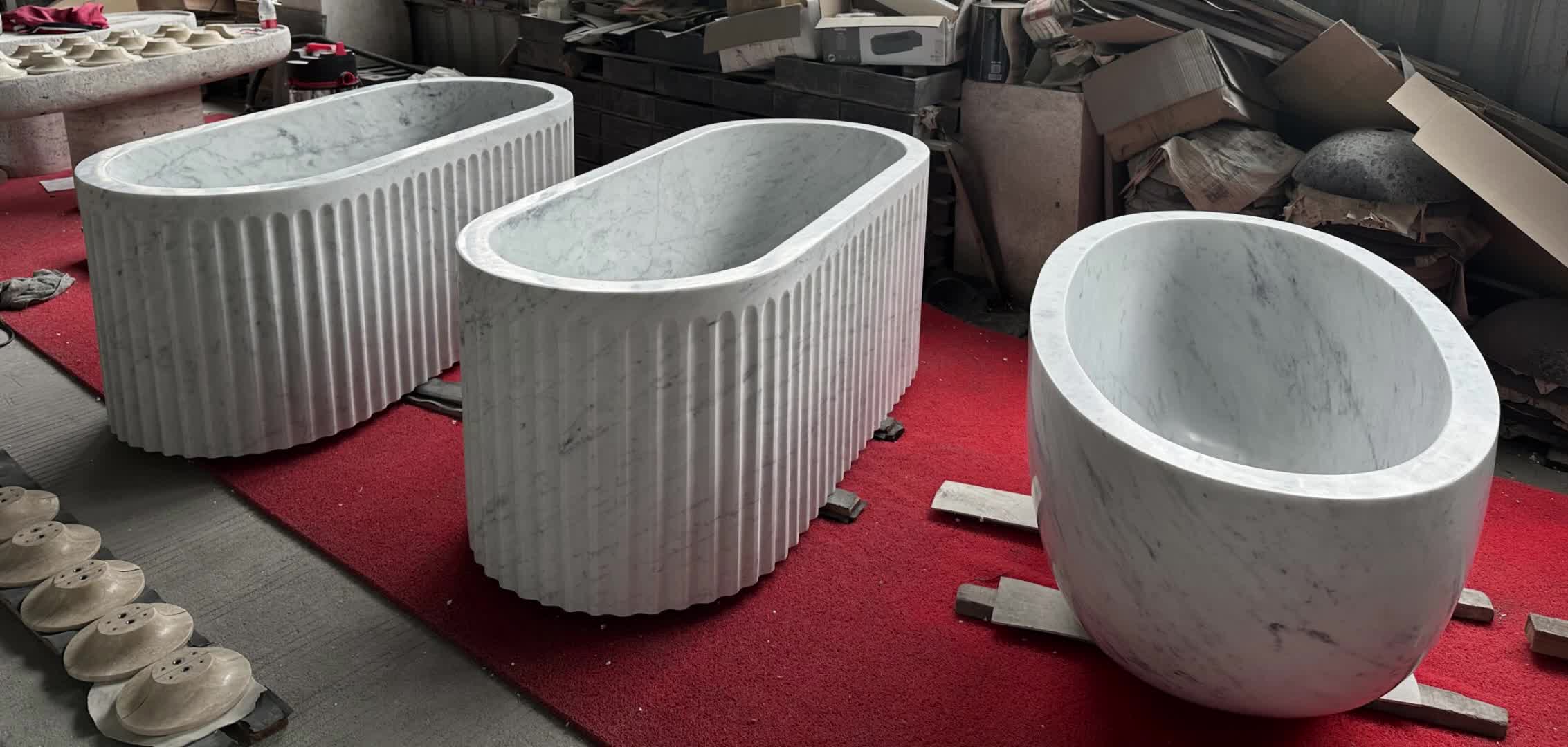 Natural White Marble Bathtub
