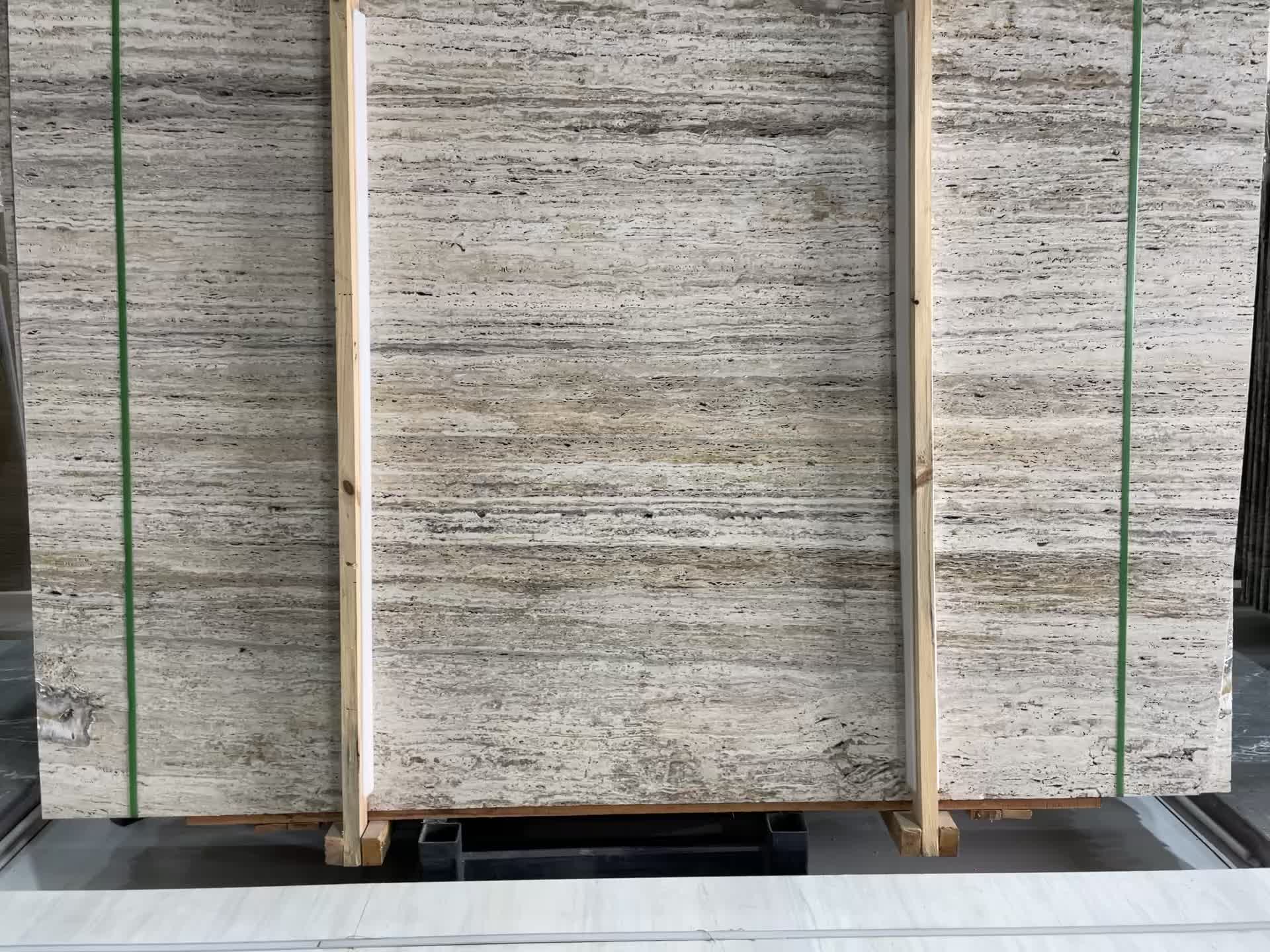 Silver Grey Travertine Slabs Tiles