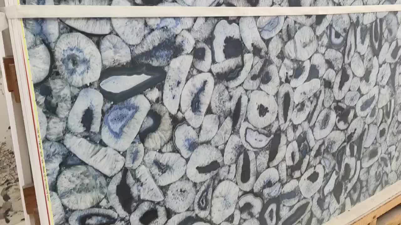 Blue Agate Sintered Stone Slabs For Wall Decor