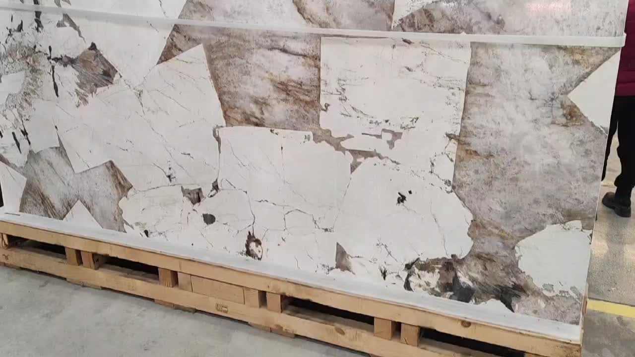Pandora White Sintered Stone Slabs For Living Room Wall