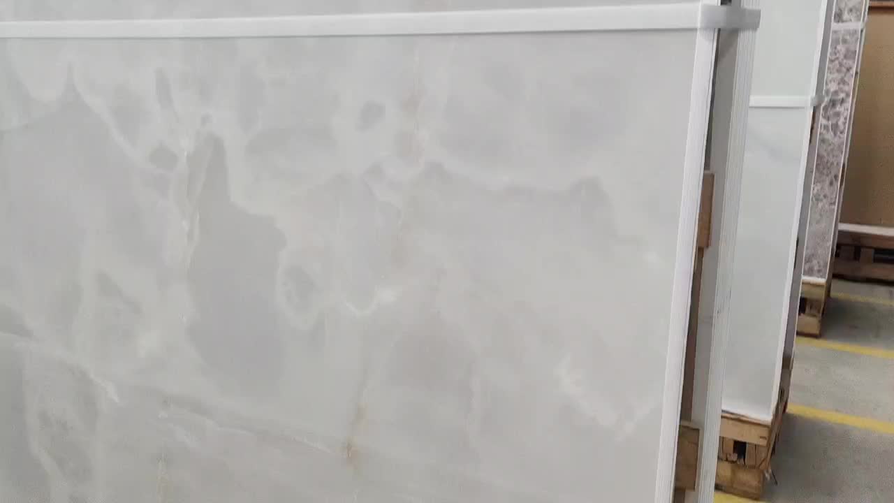 White Onyx Sintered Stone Slabs For Wall Panel Big Slab