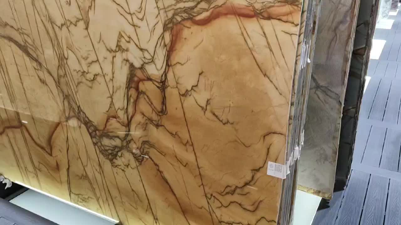 Golden Tobacco Quartzite Slabs For Accent Wall