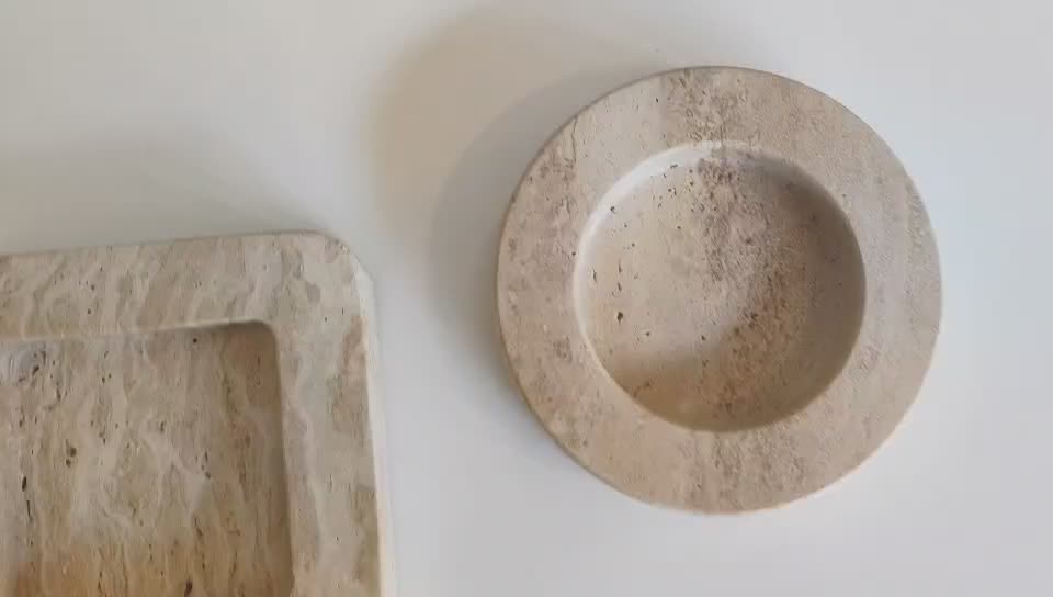 Regular Natural Stone Travertine Ashtray