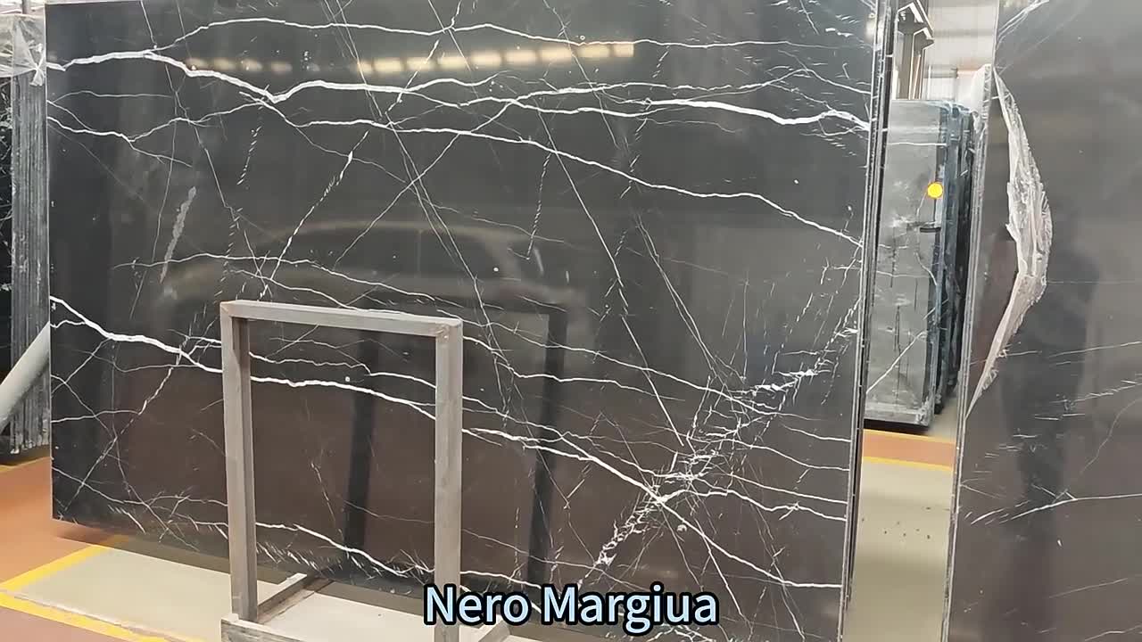 Nero/Black Marquina Marble Slab Floor Tile