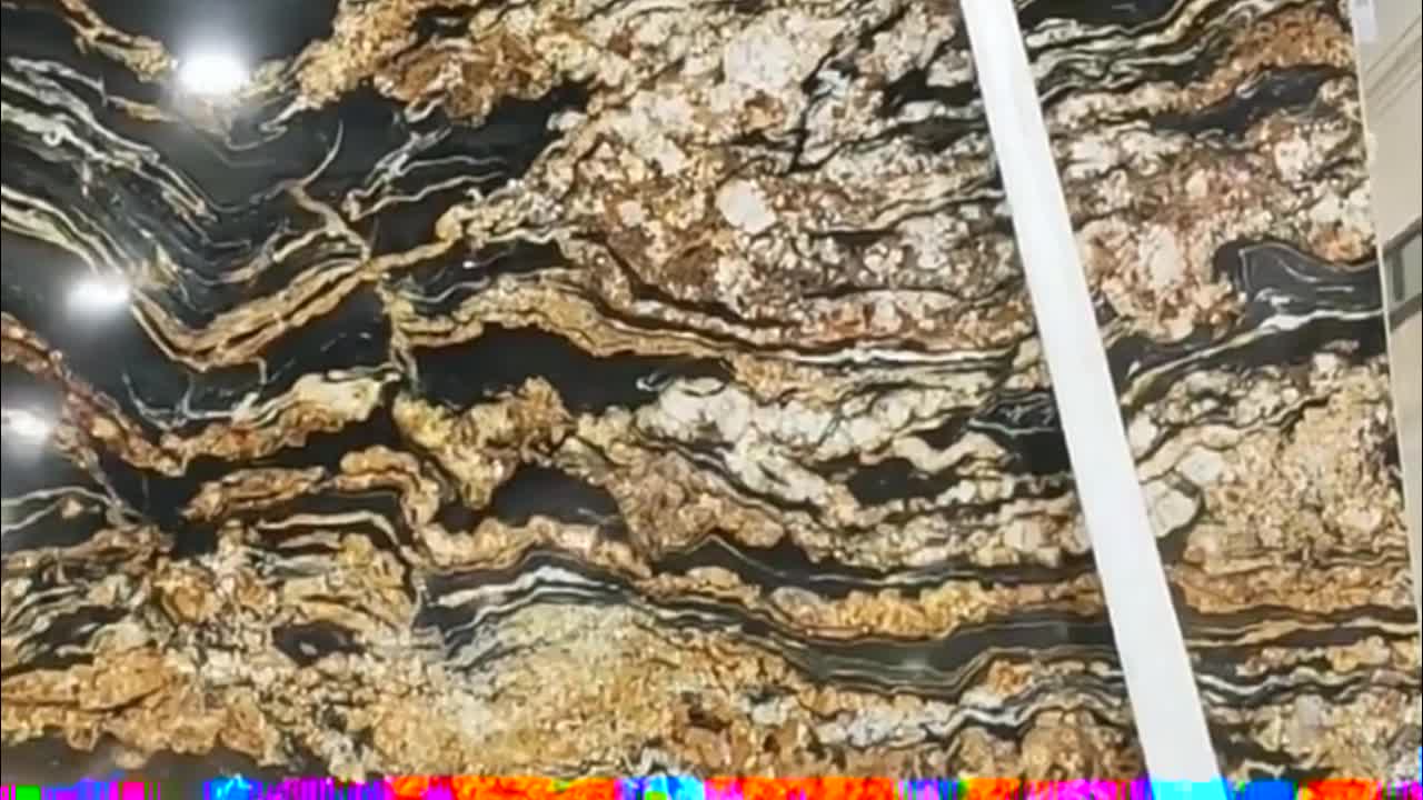 Universe Cosmic Black And Gold Granite Slabs