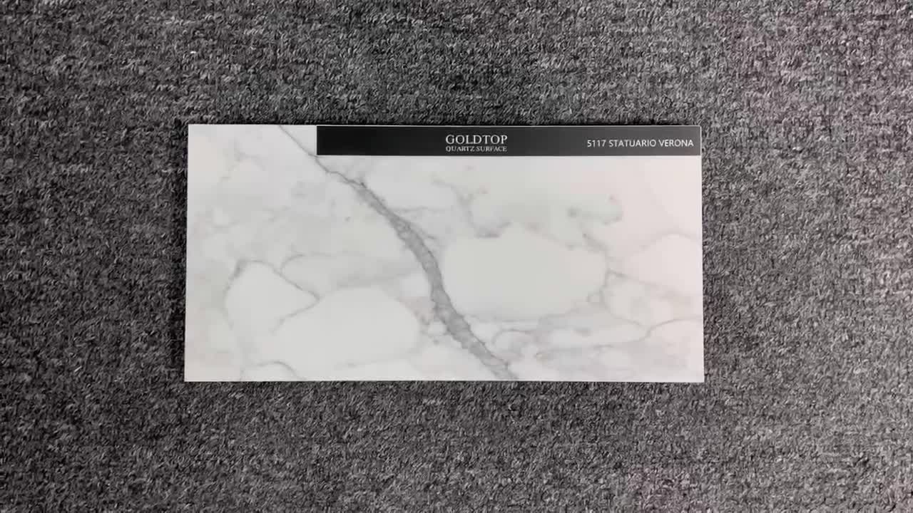 Grey Veins 5117 Statuario Verona White Quartz Slabs