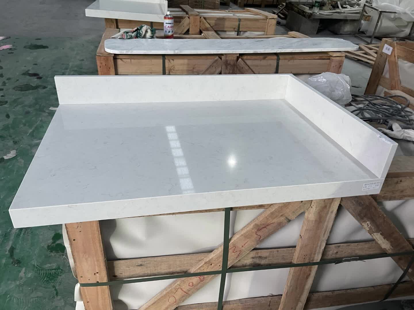 Carrara White Quartz Commercial Counters