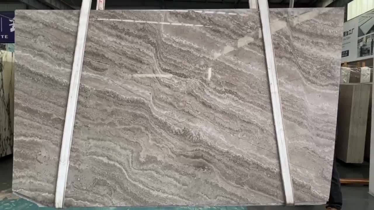 Cross Cut White Wood Grain Marble Slabs