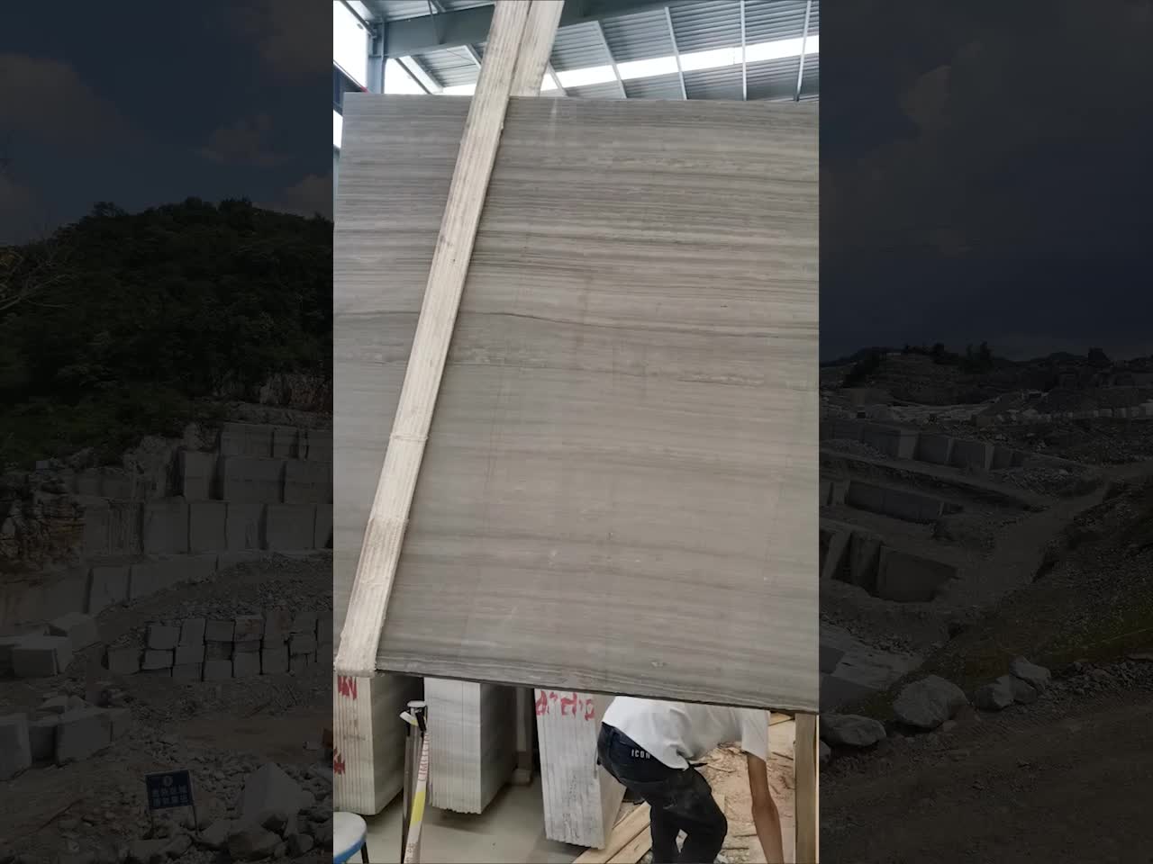 Grey Wood Grain Marble Polished Slabs Floor Tile