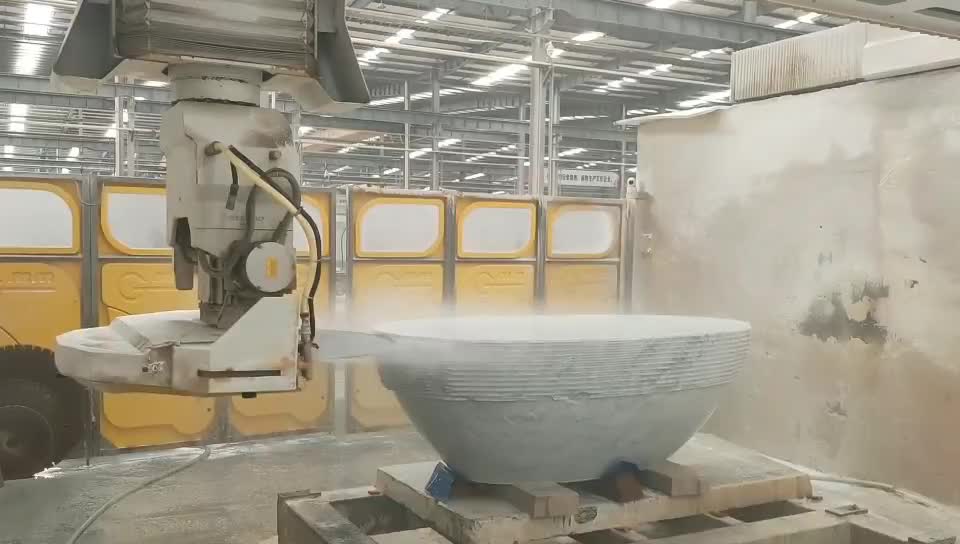 White Wood Grain Marble CNC Carved Polished Surface Bathtub