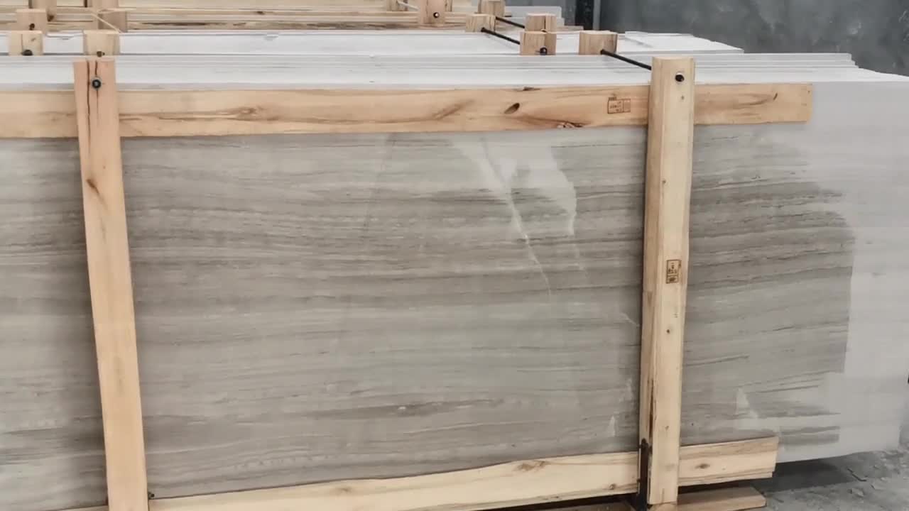 White Wooden Marble Polished Slabs Floor Tile