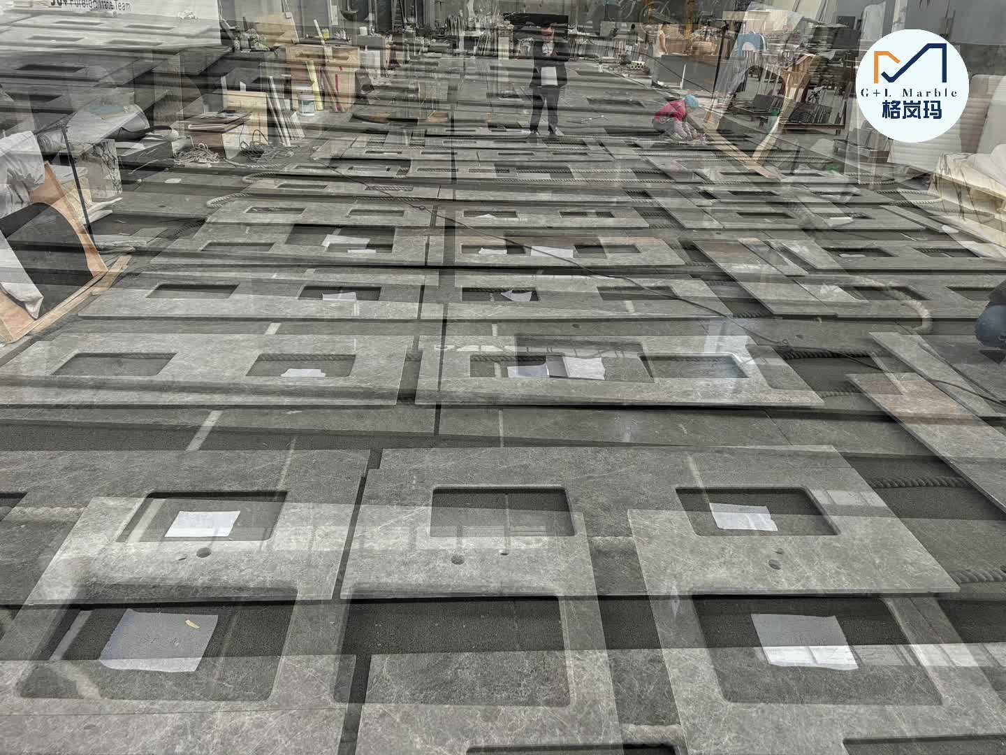 Hermes Grey Marble Vanity Tops