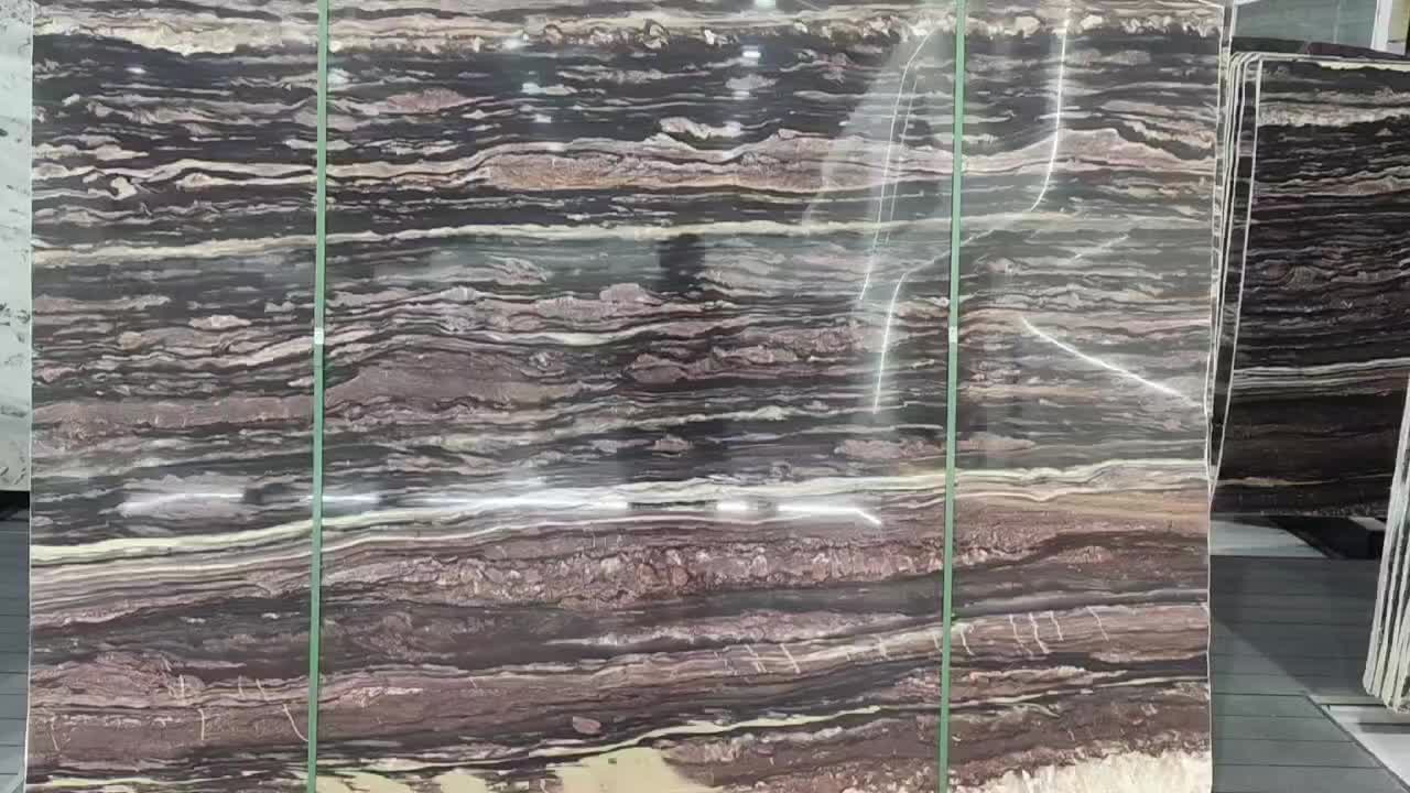 Brown Aligator Marble Slabs In Polished Surface