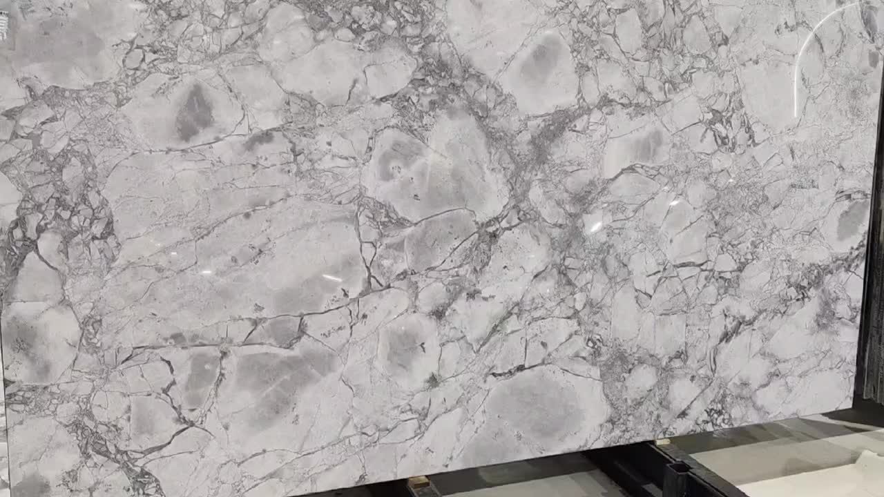 Super White Quartzite Slabs 20Mm Thick Polished Surface