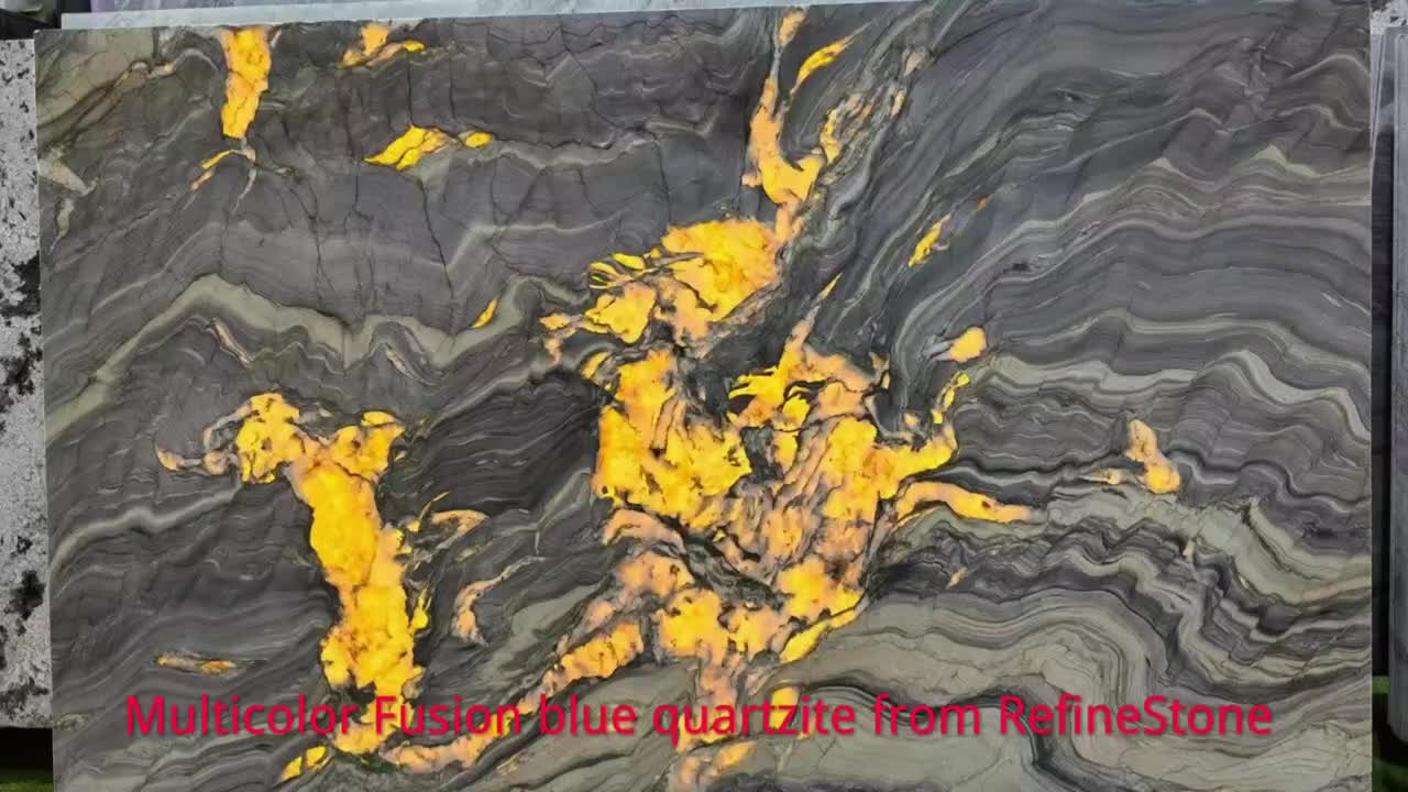 High-End Natural Red Fusion Quartzite Slabs