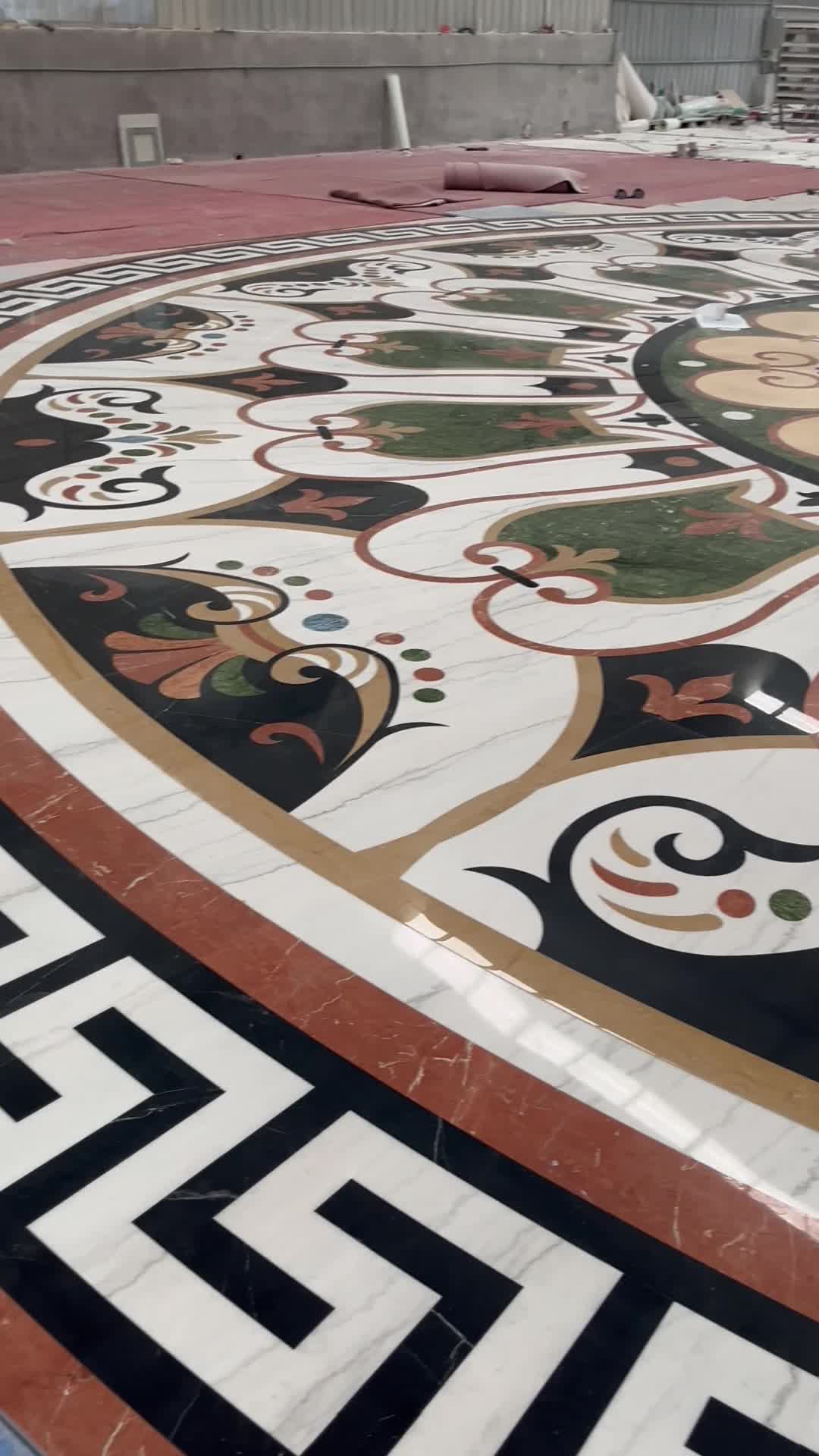 Big Waterjet Marble Floor Medallions Dia 15Meter Polished
