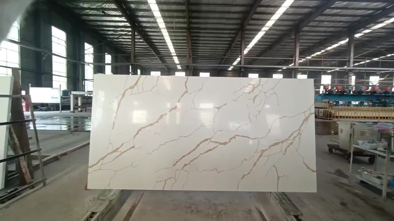 Artificial Stone Slabs Hot Sale Gold Pattern 1069 Quartz