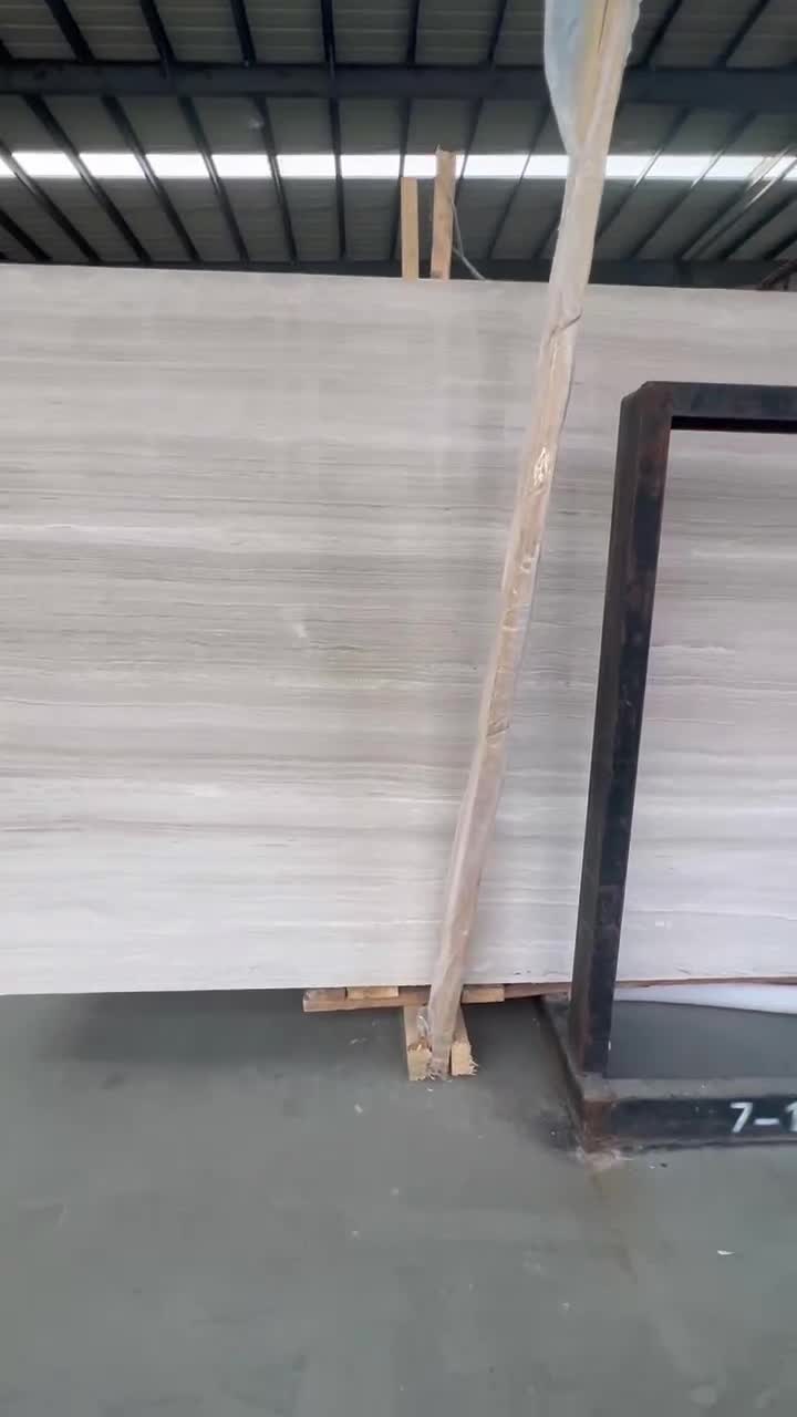 China White Wood Grain Vein Light Marble Slabs