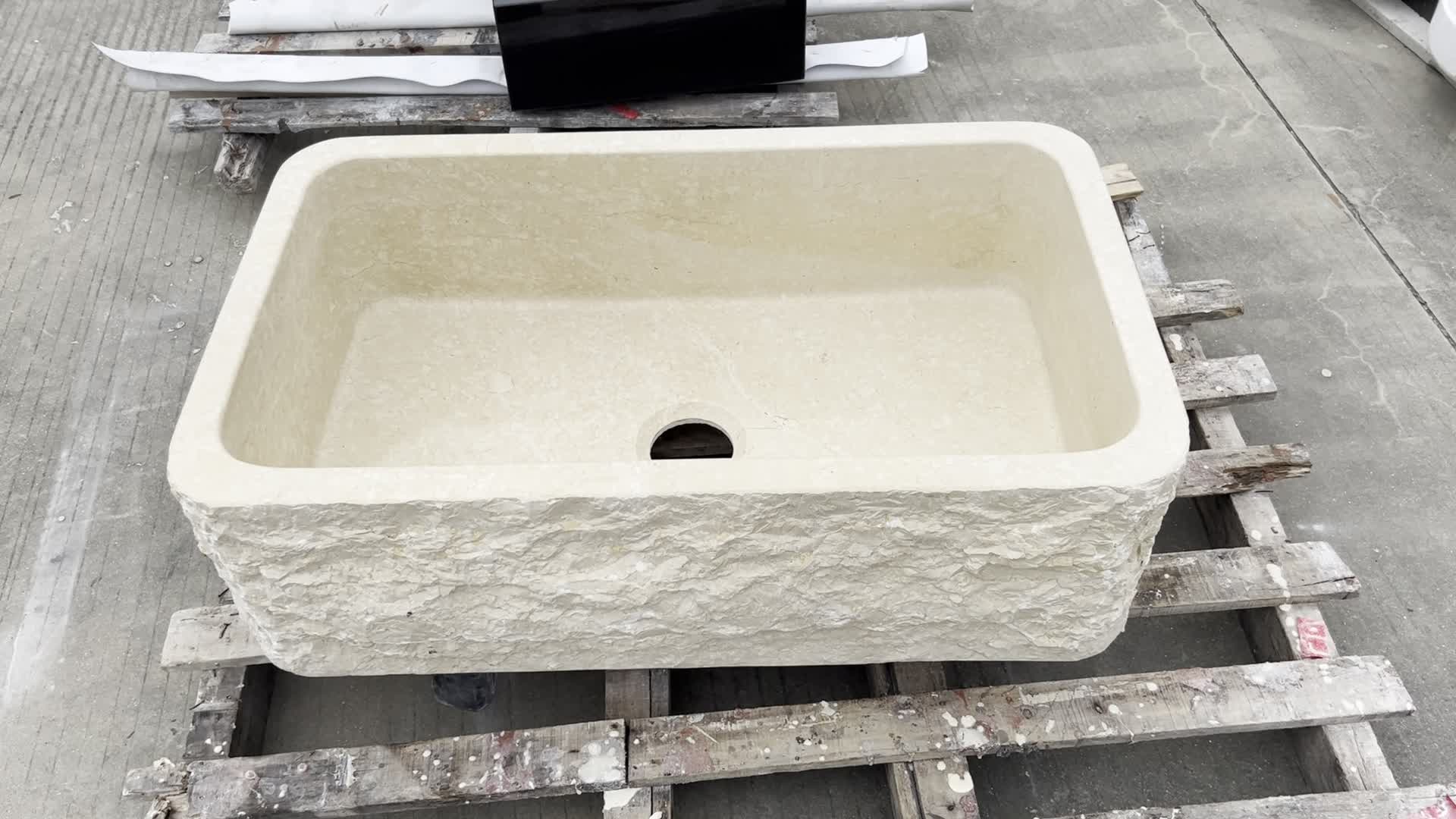 Egyptian Beige Marble Wash Basin  Perimeter Countertop