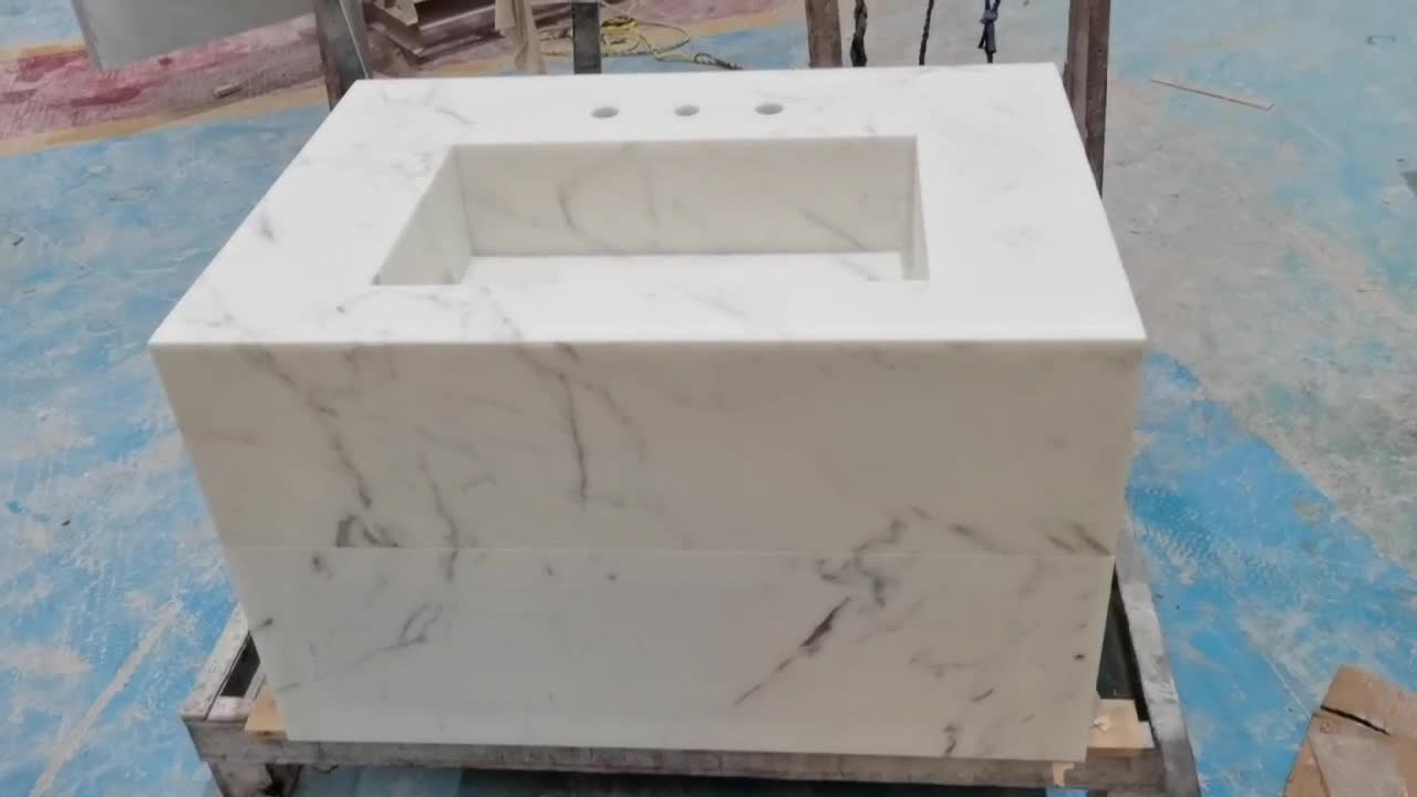Arabescato White Floating Vanity Cabinet Bathroom Design