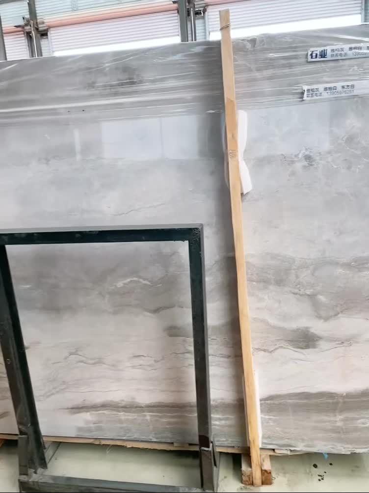 Hunan Grey Marble Slabs Silver Mink Romantic Grey Tile