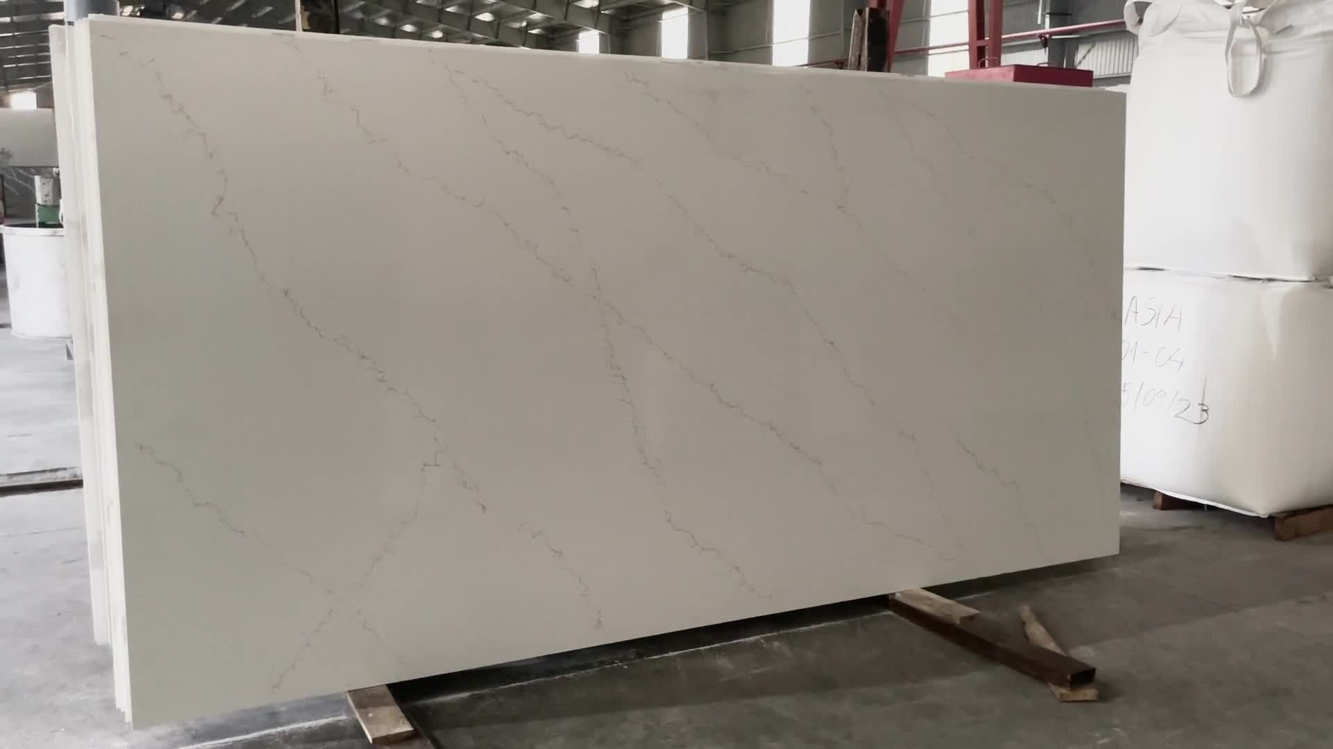 LQ-904 Calacatta Leeon Quartz Slabs Vietnam