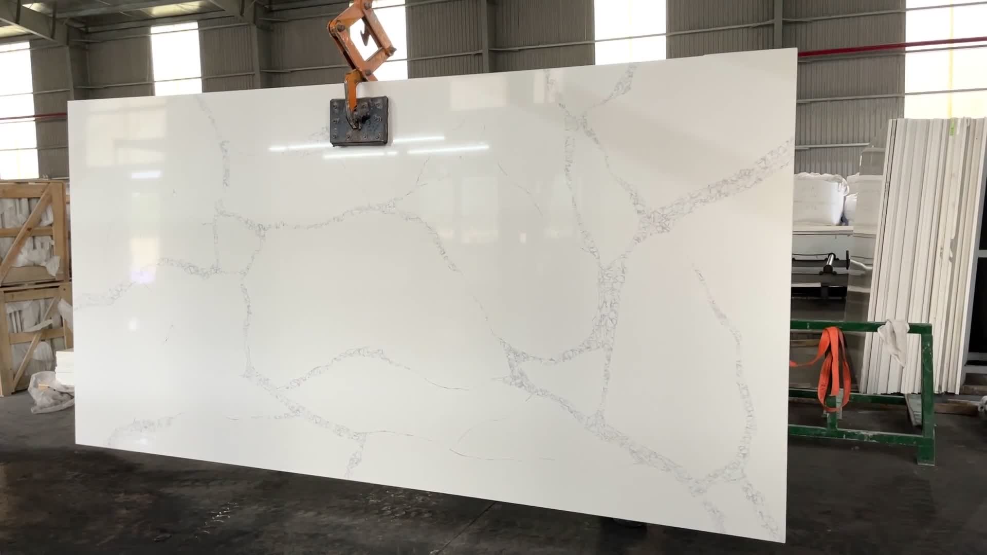 LQ-912 Calacatta Excelo Quartz Slabs Vietnam