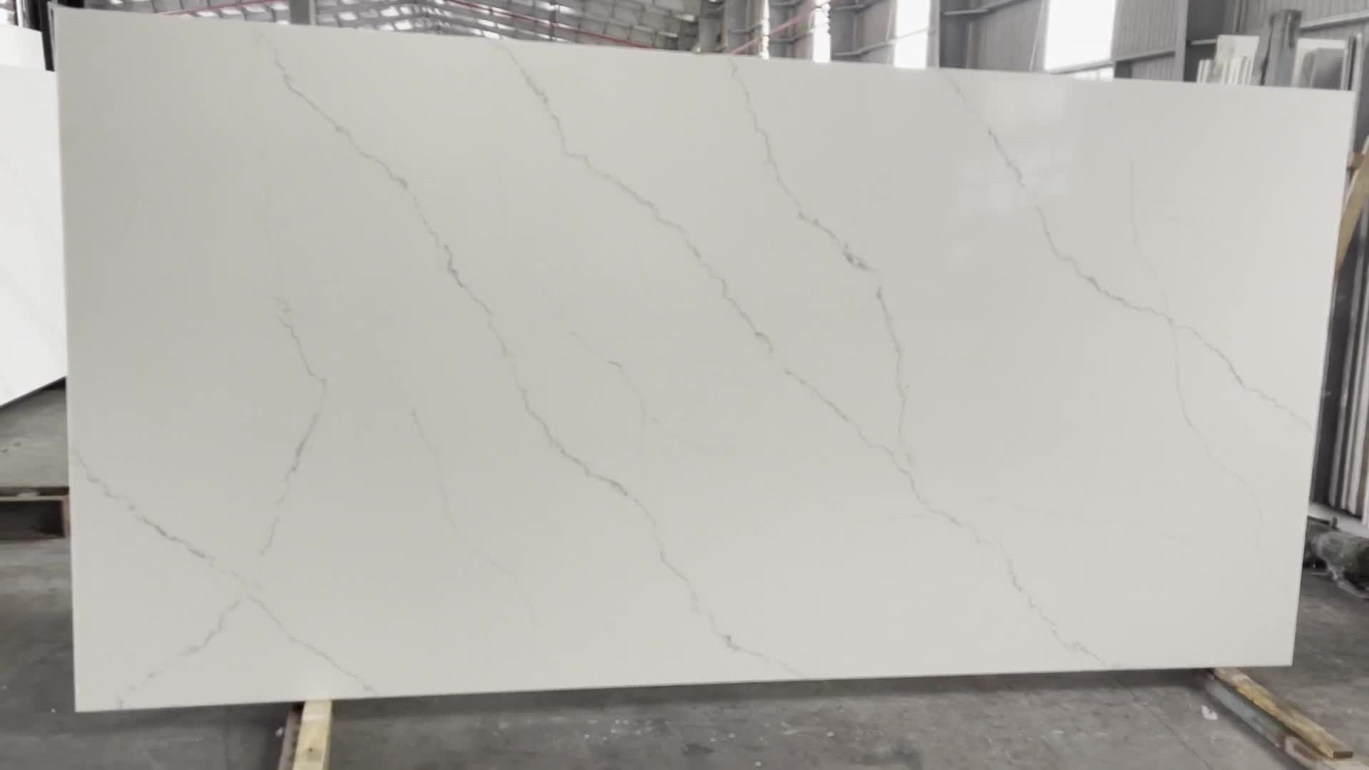 LQ - 916 Calacatta Aqua Blue Quartz Slabs Vietnam