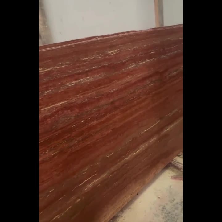 Iran Red Travertine 2Cm Slabs For Interial And Exterial Wall