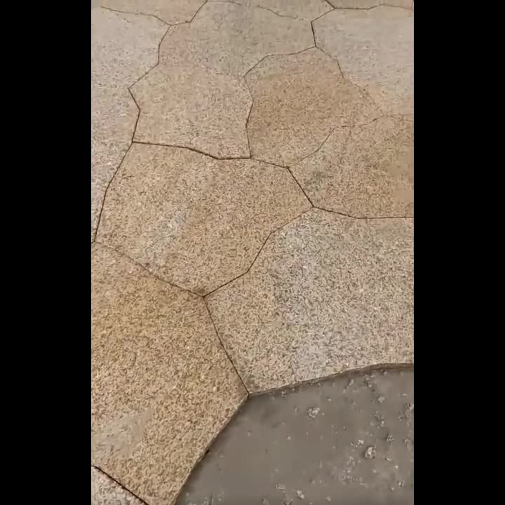 Yellow Rust Granite Ice Cracks Irregular Flagstone