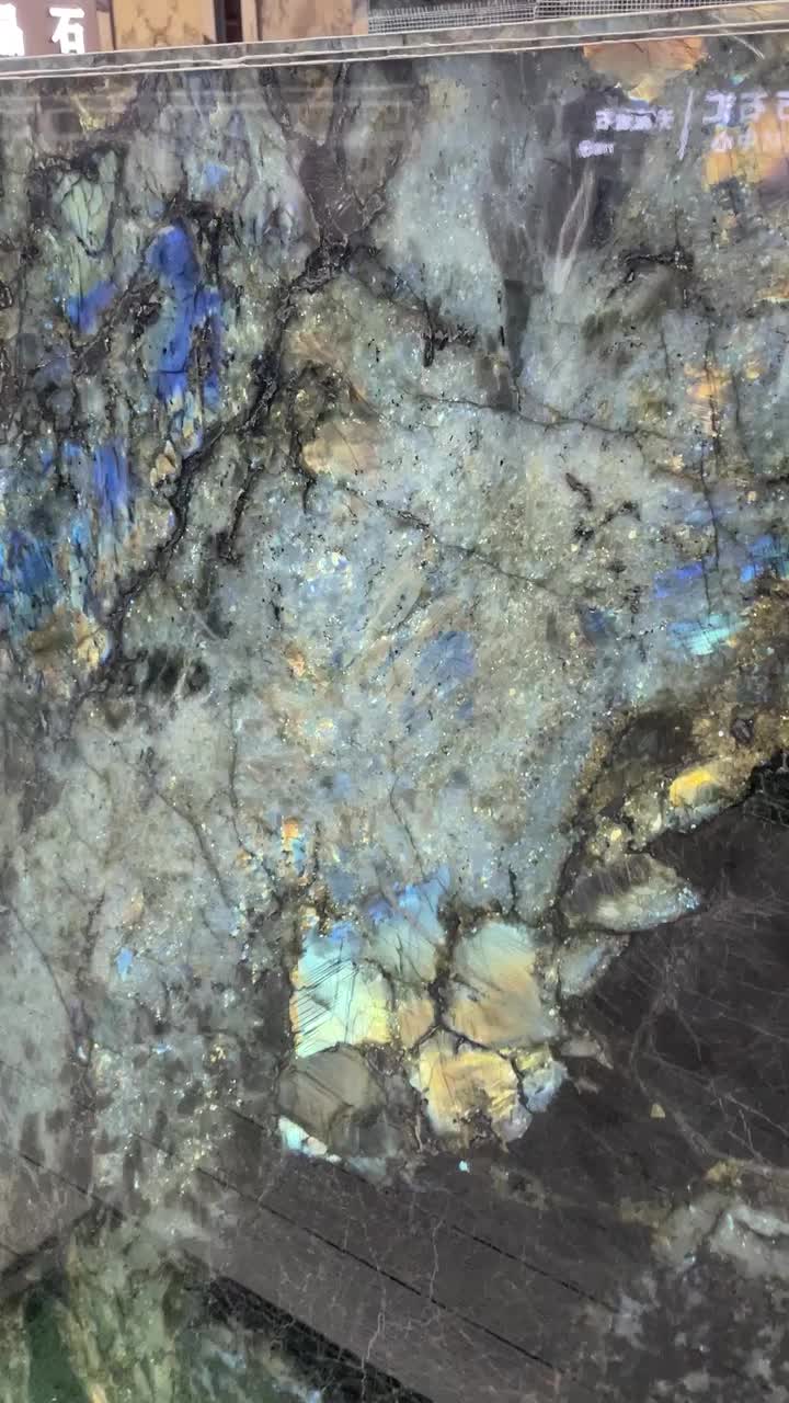 Madagascar Labradorite Blue Granite Tiles For Countertop