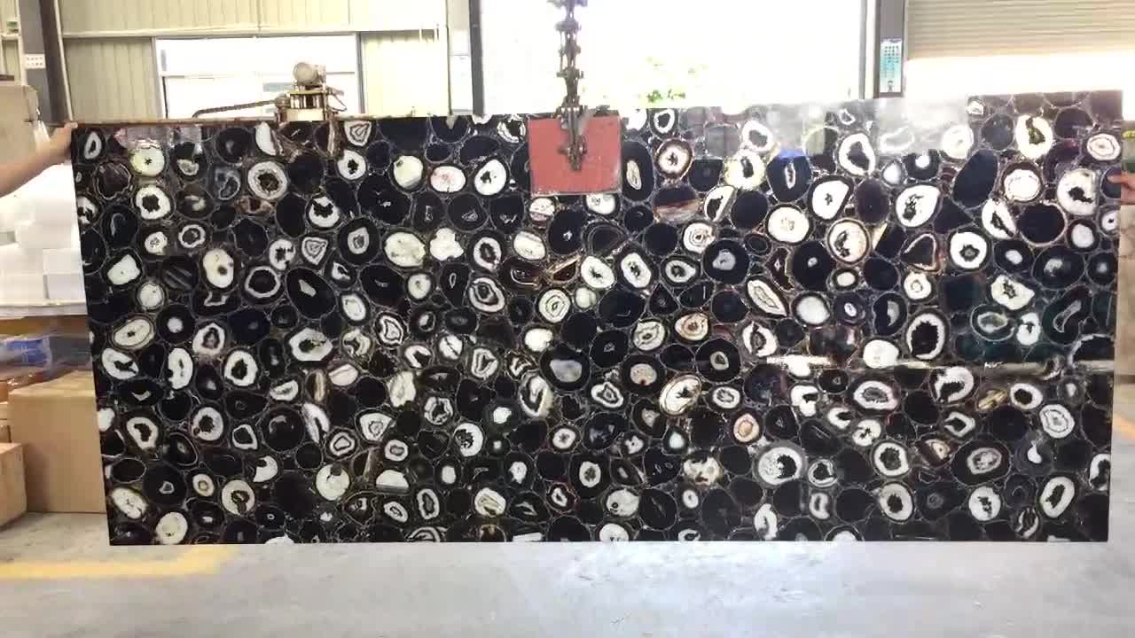Black Agate Semiprecious Stone Slabs