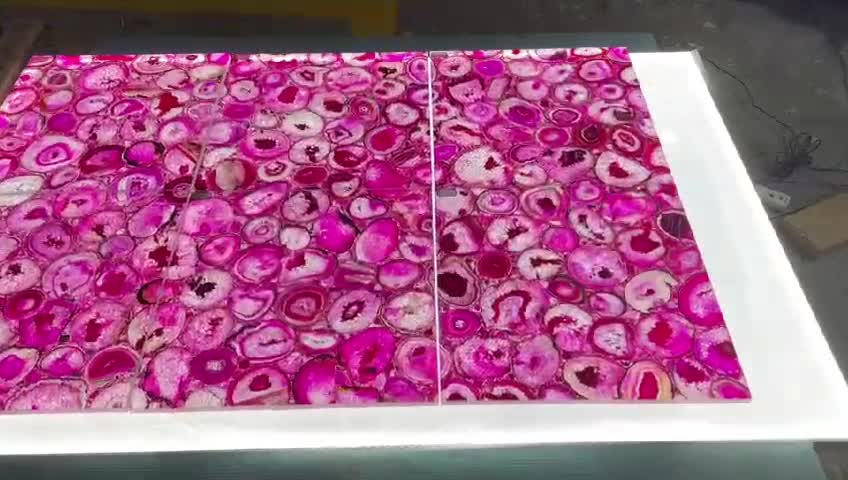Pink Agate Semiprecious Stone Slabs