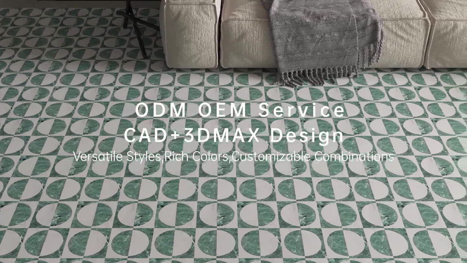 Black Semicircle Marble Mosaic Tiles For Kitchen Wall Floor