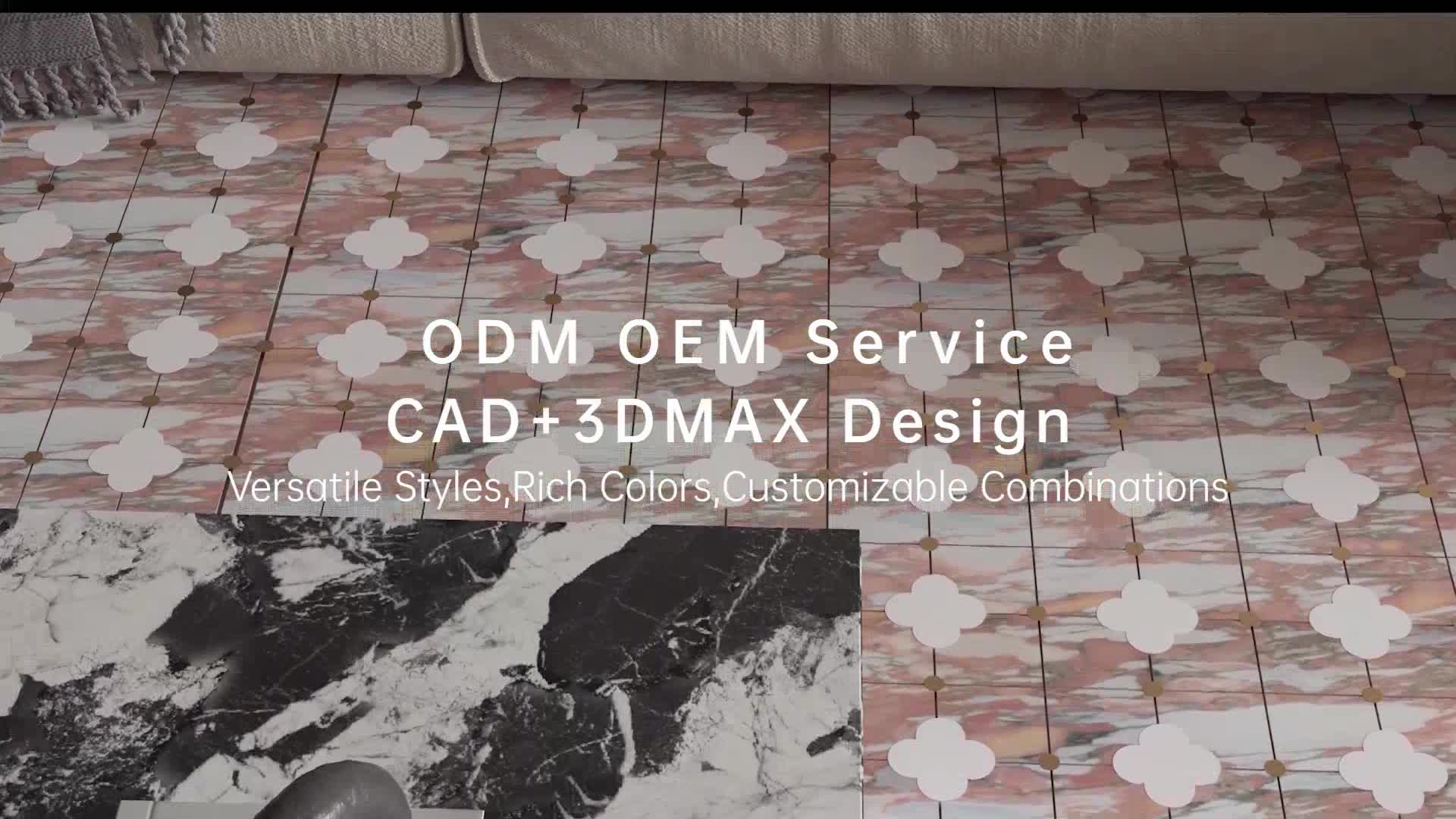 Marble Water Jet Mosaic Tiles For Kitchen Wall And Floor