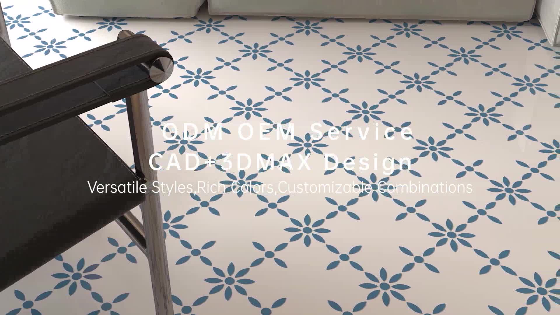 Modern Design White Marble Water Jet Mosaic Tiles For Floor