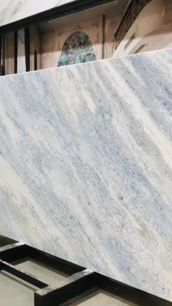 Blue Crystal Marble Slab Pattern For Cutting Size