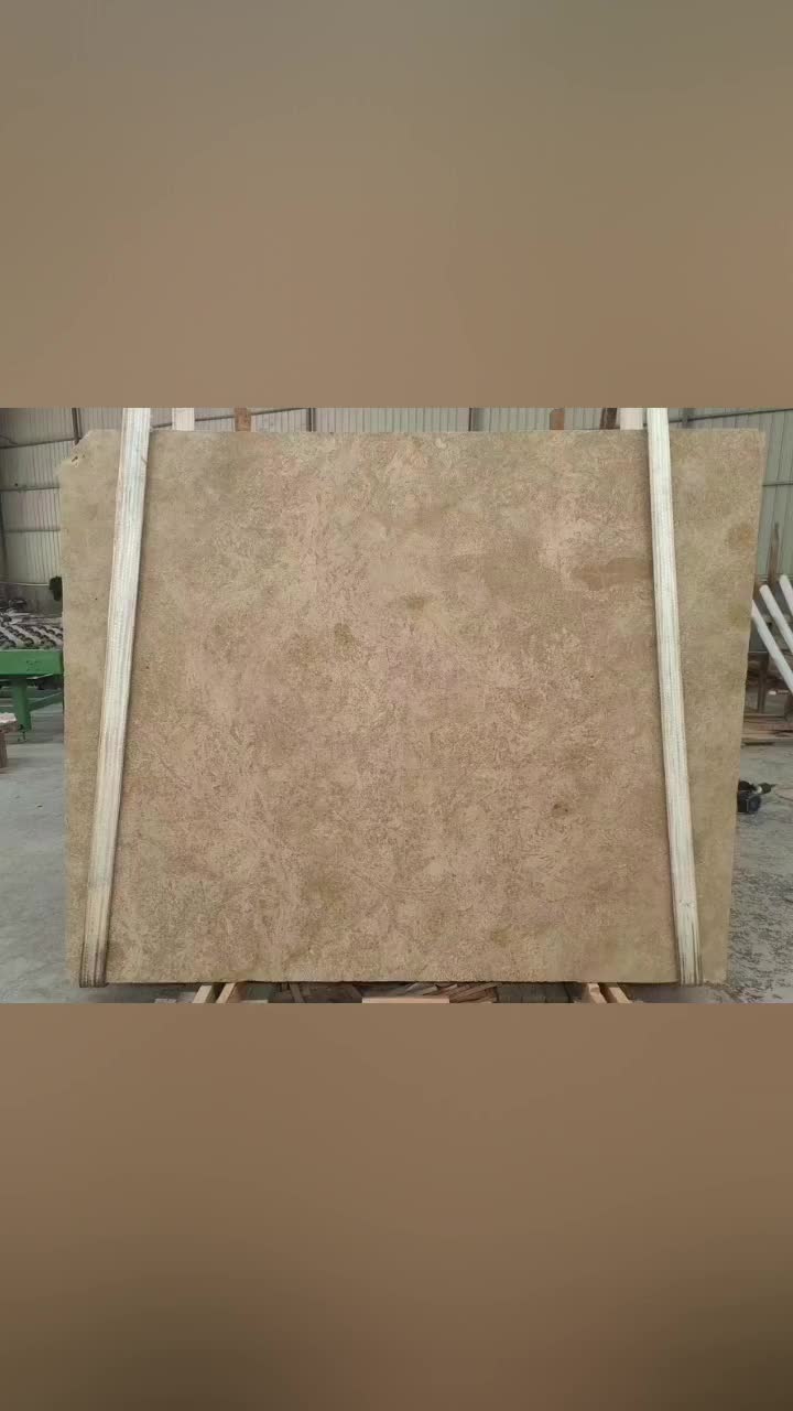 French Brown Sand Limestone Slab Customized Size Wall Tiles
