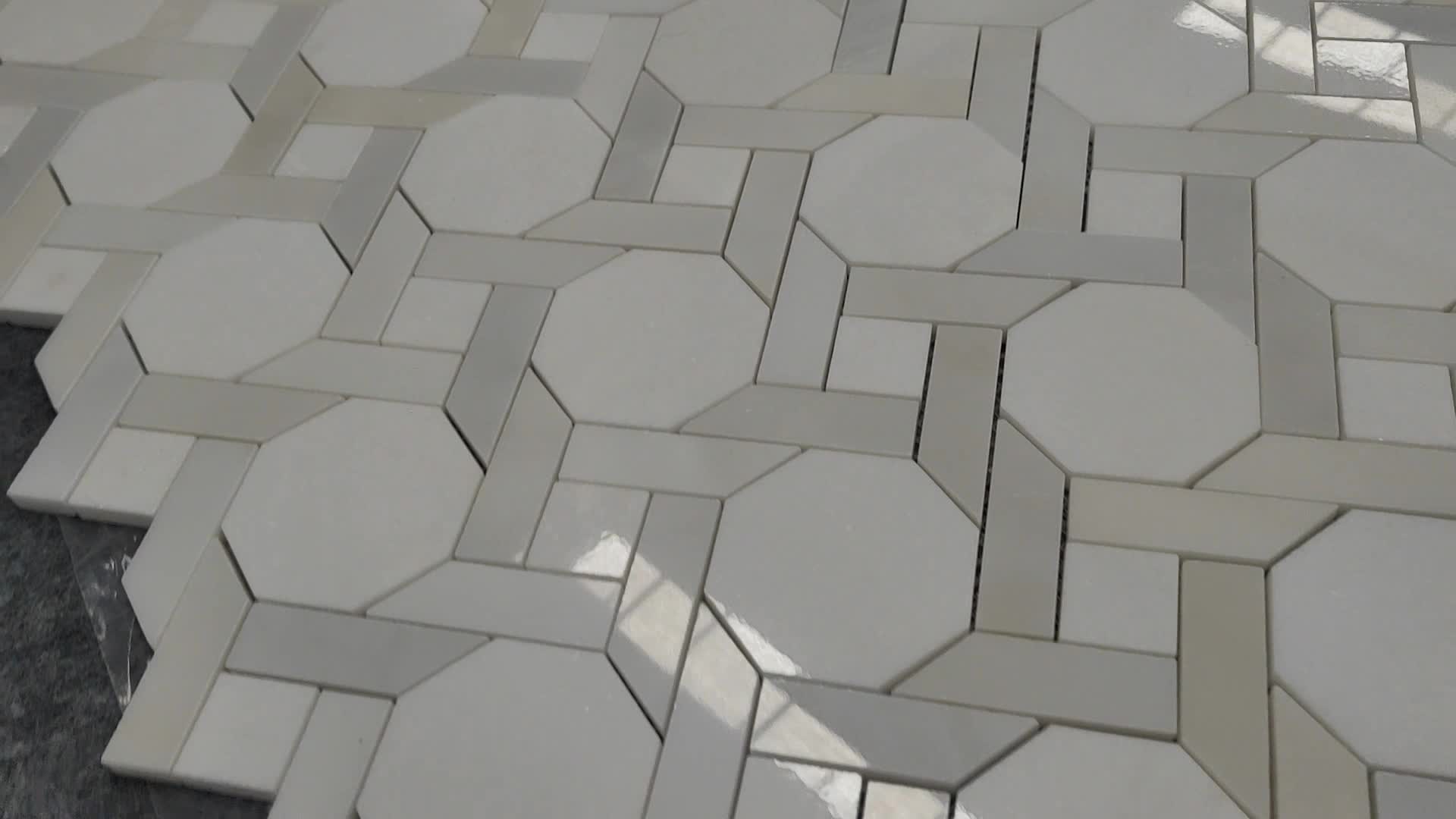 Basketweave Twist Shape White Mosaic Mosaic Tiles