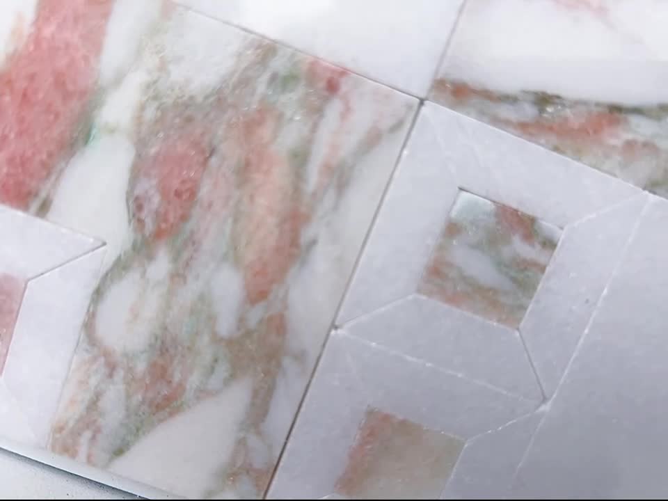 Norwegian Rose Marble Tile Mosaic Wall  Mosaic Design