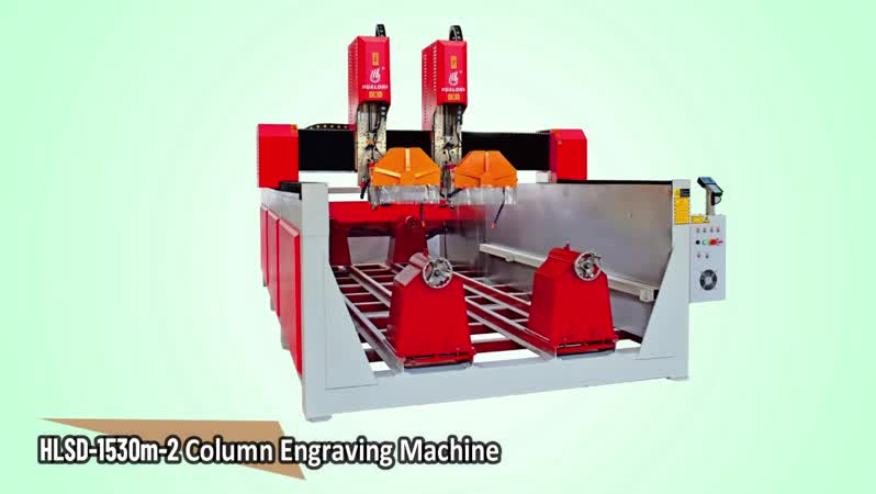 4 Axis Marble Router Equipment Stone Column CNC Carving Machine