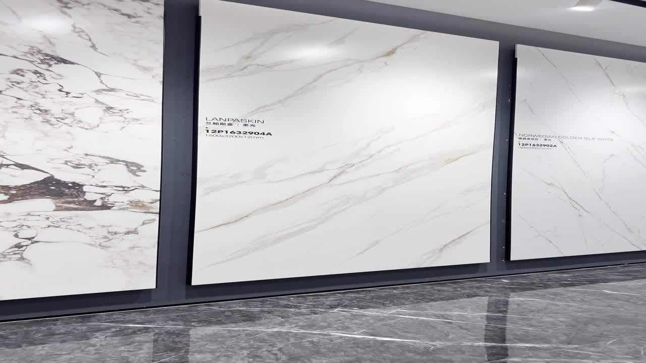 1600*3200 Calacatta Gold White Matt Stone Look Porcelain