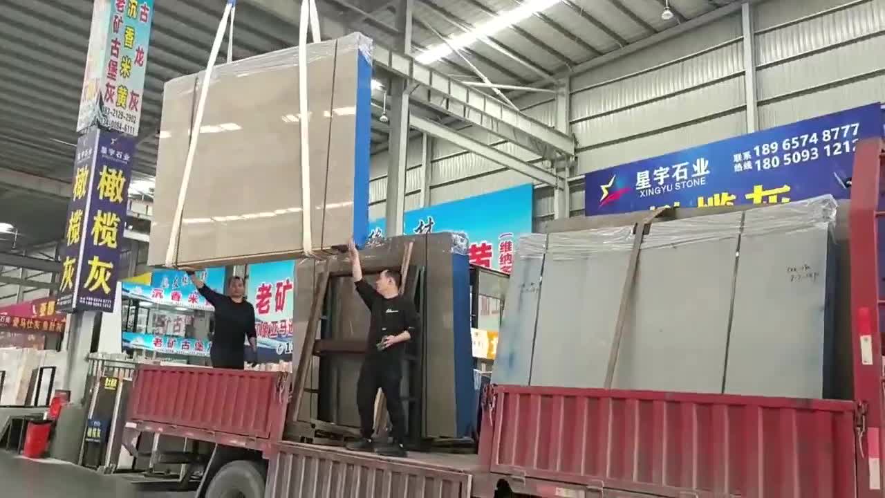 China Caesar Grey Marble Slab For Cutting Floor Tiles